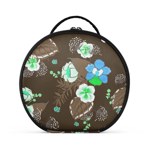 Fitrendlovey Großer Reise-Organizer für Damen mit rundem Design und Trennwand, geräumige Make-up-Tasche mit Reißverschluss, T13, Einheitsgröße von Fitrendlovey