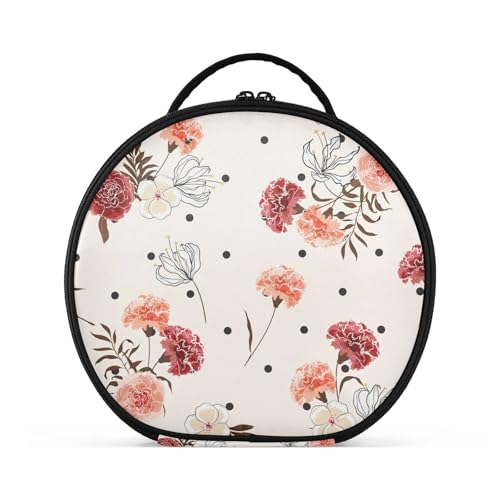 Fitrendlovey Großer Reise-Organizer für Damen mit rundem Design und Trennwand, geräumige Make-up-Tasche mit Reißverschluss, T19, one size Fitrendlovey Großer Reise-Organizer für Damen mit rundem Design und Trennwand, geräumige Make-up-Tasche mit Reißverschluss, T19, one size von Fitrendlovey