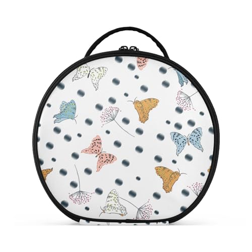 Fitrendlovey Großer Reise-Organizer für Damen mit rundem Design und Trennwand, geräumige Make-up-Tasche mit Reißverschluss, T7, Einheitsgröße von Fitrendlovey