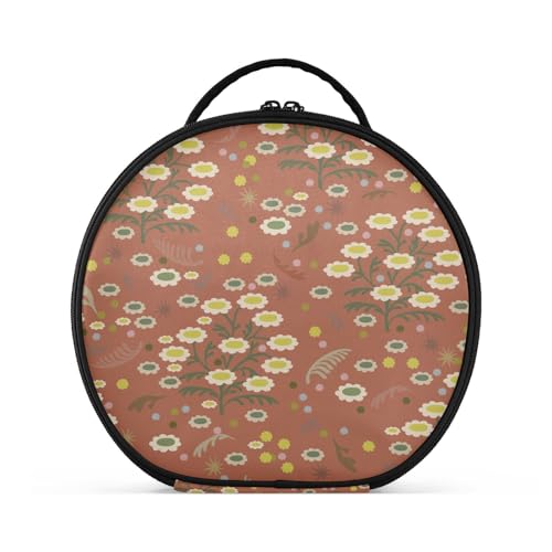 Fitrendlovey Großer runder Reise-Make-up-Organizer für Damen, mit Reißverschluss und verstellbaren Trennwänden, einfach zu tragen und aufzubewahren, T1, one size von Fitrendlovey