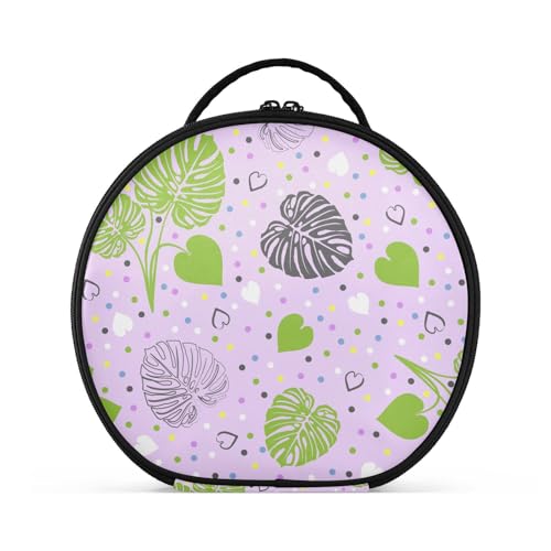 Fitrendlovey Großer runder Reise-Make-up-Organizer für Damen, mit Reißverschluss und verstellbaren Trennwänden, einfach zu tragen und aufzubewahren, T17, Einheitsgröße von Fitrendlovey