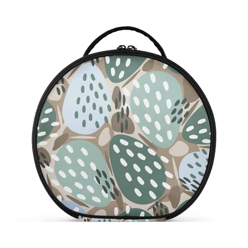 Fitrendlovey Großer runder Reise-Make-up-Organizer für Damen, mit Reißverschluss und verstellbaren Trennwänden, einfach zu tragen und aufzubewahren, T19, Einheitsgröße von Fitrendlovey