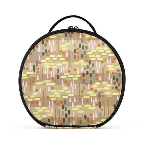 Fitrendlovey Großer runder Reise-Make-up-Organizer für Damen, mit Reißverschluss und verstellbaren Trennwänden, einfach zu tragen und aufzubewahren, T20, one size von Fitrendlovey