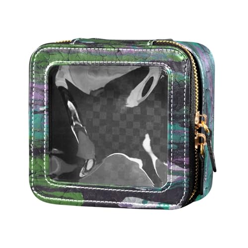 Fitrendlovey Kleiner Reise-Make-up-Organizer mit Sichtfenster, Kosmetiktasche aus PU-Leder, ideal für einfachen Zugriff auf wichtige Dinge, T1, one size von Fitrendlovey