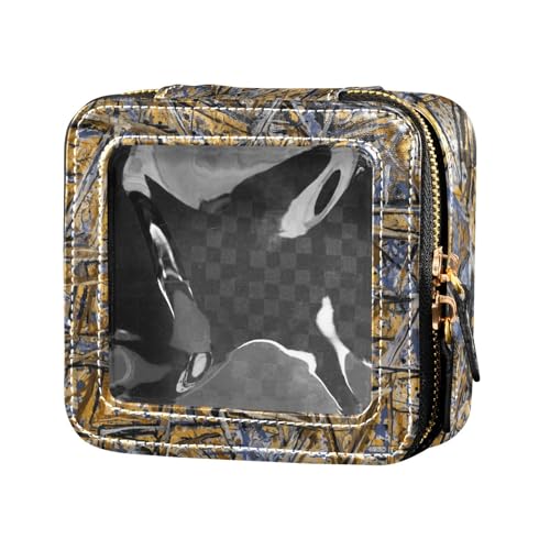 Fitrendlovey Kleiner Reise-Make-up-Organizer mit Sichtfenster, Kosmetiktasche aus PU-Leder, ideal für einfachen Zugriff auf wichtige Dinge, T10, one size von Fitrendlovey
