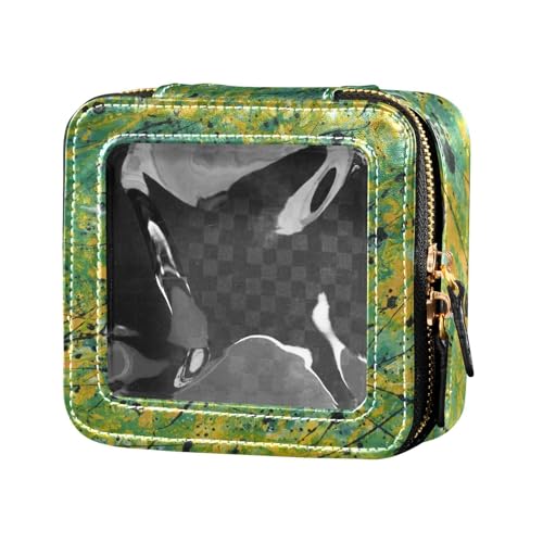 Fitrendlovey Kleiner Reise-Make-up-Organizer mit Sichtfenster, Kosmetiktasche aus PU-Leder, ideal für einfachen Zugriff auf wichtige Dinge, T12, Einheitsgröße von Fitrendlovey