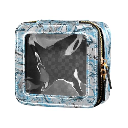 Fitrendlovey Kleiner Reise-Make-up-Organizer mit Sichtfenster, Kosmetiktasche aus PU-Leder, ideal für einfachen Zugriff auf wichtige Dinge, T15, one size von Fitrendlovey