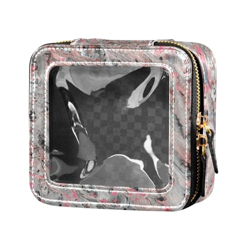 Fitrendlovey Kleiner Reise-Make-up-Organizer mit Sichtfenster, Kosmetiktasche aus PU-Leder, ideal für einfachen Zugriff auf wichtige Dinge, T3, Einheitsgröße von Fitrendlovey