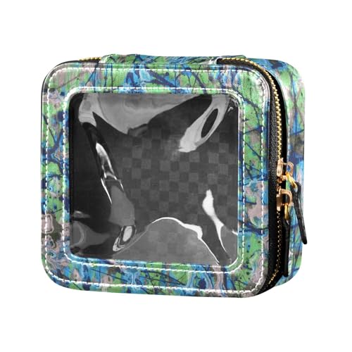 Fitrendlovey Kleiner Reise-Make-up-Organizer mit Sichtfenster, Kosmetiktasche aus PU-Leder, ideal für einfachen Zugriff auf wichtige Dinge, T5, Einheitsgröße von Fitrendlovey