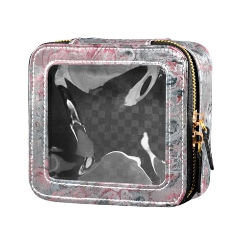 Fitrendlovey Kleiner Reise-Make-up-Organizer mit Sichtfenster, Kosmetiktasche aus PU-Leder, ideal für einfachen Zugriff auf wichtige Dinge, T9, one size von Fitrendlovey
