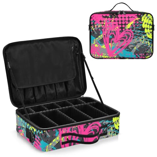 Fitrendlovey Kosmetiktasche für Damen, geräumiger Reise-Kulturbeutel, Organizer mit Reißverschluss und anpassbaren Trennwänden, T8, Einheitsgröße von Fitrendlovey