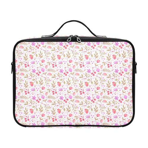 Fitrendlovey Make-up-Organizer für Damen, große Reisetasche, Hartschalen-Griff, Trennwand, T10, Einheitsgröße von Fitrendlovey