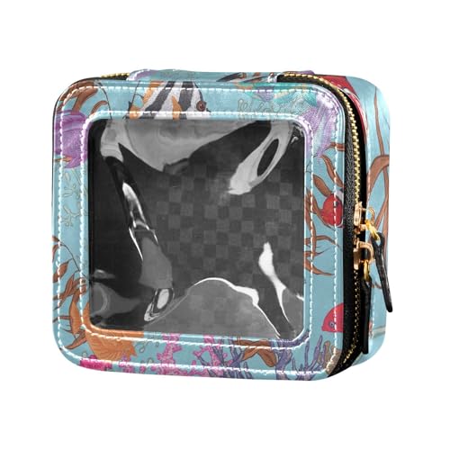 Fitrendlovey Make-up-Tasche aus PU-Leder mit Dachfenster und Reißverschluss, geräumiger Organizer für Kosmetika unterwegs, T10, Einheitsgröße Fitrendlovey Make-up-Tasche aus PU-Leder mit Dachfenster und Reißverschluss, geräumiger Organizer für Kosmetika unterwegs, T10, Einheitsgröße von Fitrendlovey