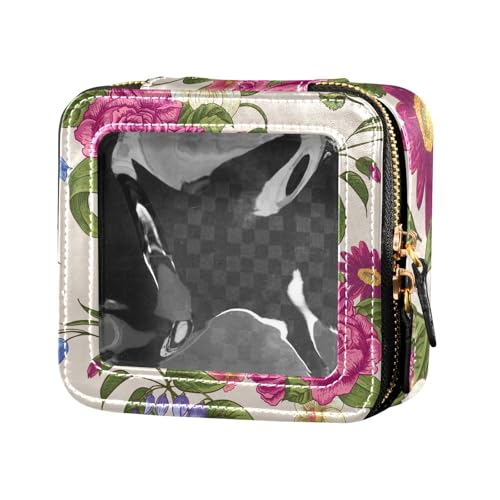 Fitrendlovey Make-up-Tasche aus PU-Leder mit Dachfenster und Reißverschluss, geräumiger Organizer für Kosmetika unterwegs, T17, Einheitsgröße Fitrendlovey Make-up-Tasche aus PU-Leder mit Dachfenster und Reißverschluss, geräumiger Organizer für Kosmetika unterwegs, T17, Einheitsgröße von Fitrendlovey