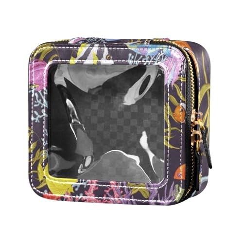 Fitrendlovey Make-up-Tasche aus PU-Leder mit Dachfenster und Reißverschluss, geräumiger Organizer für Kosmetika unterwegs, T19, Einheitsgröße von Fitrendlovey