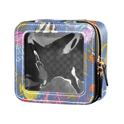 Fitrendlovey Make-up-Tasche aus PU-Leder mit Dachfenster und Reißverschluss, geräumiger Organizer für Kosmetika unterwegs, T20, Einheitsgröße von Fitrendlovey