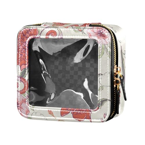 Fitrendlovey Make-up-Tasche aus PU-Leder mit Dachfenster und Reißverschluss, geräumiger Organizer für Kosmetika unterwegs, T3, one size von Fitrendlovey