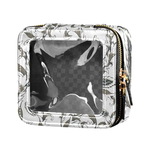 Fitrendlovey Make-up-Tasche aus PU-Leder mit Dachfenster und Reißverschluss, geräumiger Organizer für Kosmetika unterwegs, T8, Einheitsgröße von Fitrendlovey