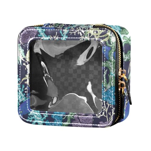 Fitrendlovey Make-up-Tasche aus PU-Leder mit Dachfenster und Reißverschluss, geräumiger Organizer für Kosmetika unterwegs, t1, Einheitsgröße von Fitrendlovey