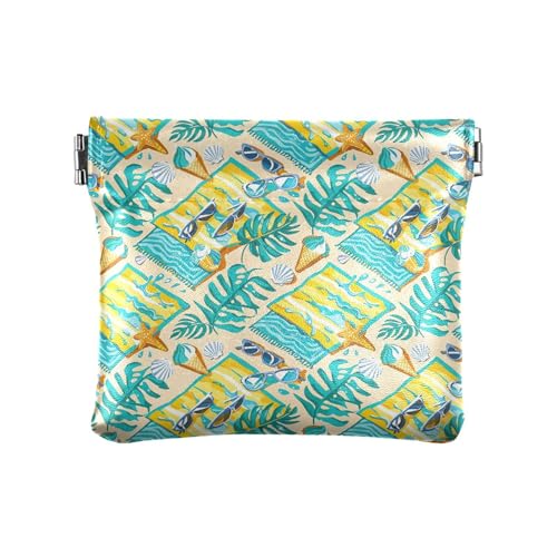 Fitrendlovey Mini-Geldbeutel, Leder, Quetschgeldbörse, gelb, T18 von Fitrendlovey