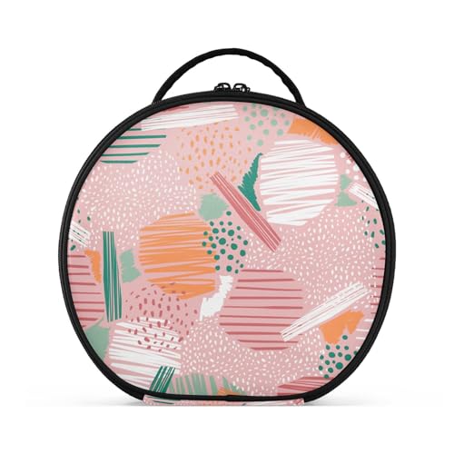 Fitrendlovey Reise-Kulturbeutel für Damen mit runder Form und Reißverschlussfächern, praktisch für Make-up-Organisation, T10, one size von Fitrendlovey
