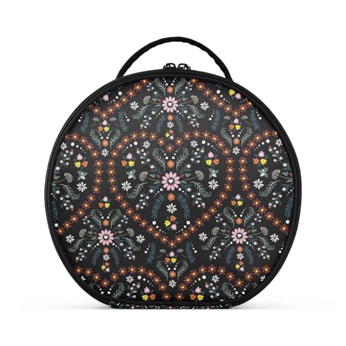 Fitrendlovey Reise-Kulturbeutel für Damen mit runder Form und Reißverschlussfächern, praktisch für Make-up-Organisation, T11, one size von Fitrendlovey