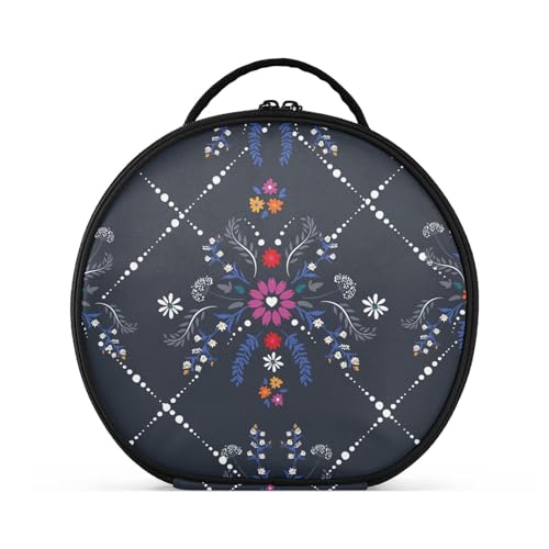 Fitrendlovey Reise-Kulturbeutel für Damen mit runder Form und Reißverschlussfächern, praktisch für Make-up-Organisation, T12, Einheitsgröße von Fitrendlovey