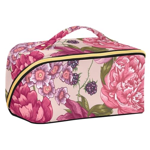 Fitrendlovey Reise-Kulturbeutel mit Reißverschluss, stilvolle Make-up-Tasche für Damen, inklusive Griff und Trennwand für einfachen Zugriff, T11, Einheitsgröße von Fitrendlovey
