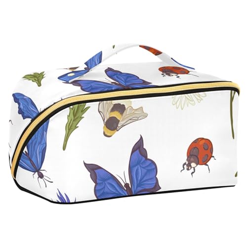 Fitrendlovey Reise-Kulturbeutel mit Reißverschluss, stilvolle Make-up-Tasche für Damen, inklusive Griff und Trennwand für einfachen Zugriff, t1, Einheitsgröße von Fitrendlovey