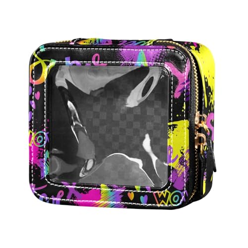 Fitrendlovey Reise-Make-up-Organizer aus PU-Leder mit Membran, praktische Sichtbarkeit für schnellen Zugriff auf den Inhalt, T12, Einheitsgröße von Fitrendlovey