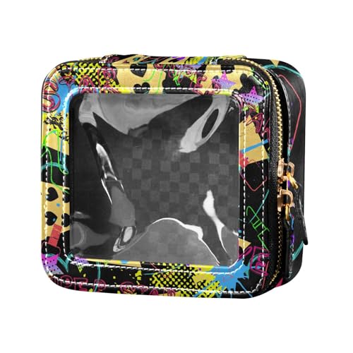 Fitrendlovey Reise-Make-up-Organizer aus PU-Leder mit Membran, praktische Sichtbarkeit für schnellen Zugriff auf den Inhalt, T19, Einheitsgröße von Fitrendlovey