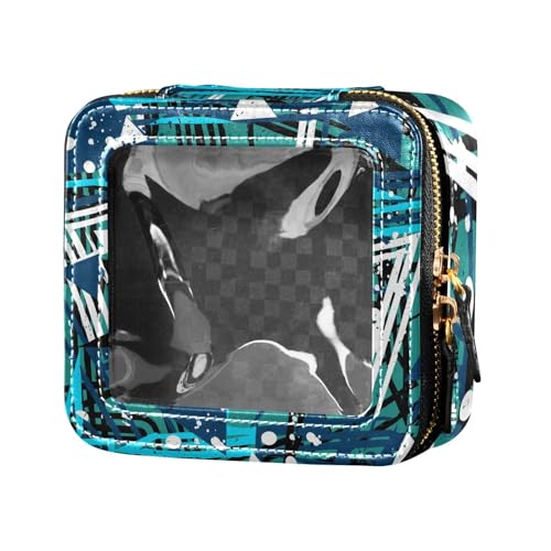 Fitrendlovey Reise-Make-up-Organizer aus PU-Leder mit Membran, praktische Sichtbarkeit für schnellen Zugriff auf den Inhalt, t1, Einheitsgröße von Fitrendlovey