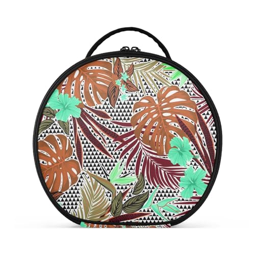 Fitrendlovey Reise-Make-up-Tasche für Damen, mit Reißverschluss, geräumige Aufbewahrung und runde Form für einfachen Zugriff auf Kosmetika, T17, Einheitsgröße von Fitrendlovey