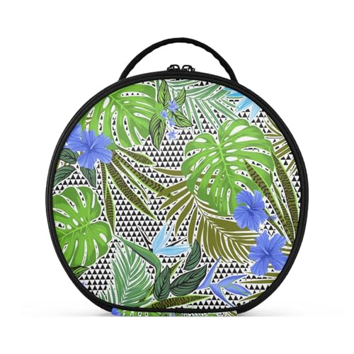 Fitrendlovey Reise-Make-up-Tasche für Damen, mit Reißverschluss, geräumige Aufbewahrung und runde Form für einfachen Zugriff auf Kosmetika, T19, Einheitsgröße von Fitrendlovey