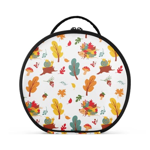 Fitrendlovey Reise-Make-up-Tasche für Damen, mit Reißverschluss, geräumige Aufbewahrung und runde Form für einfachen Zugriff auf Kosmetika, T3, Einheitsgröße von Fitrendlovey