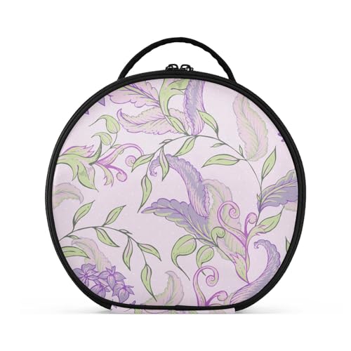 Fitrendlovey Reisefreundliche, runde Make-up-Tasche für Damen, mit Reißverschluss und verstellbaren Trennwänden, praktisch für jede Reise, T19, Einheitsgröße von Fitrendlovey