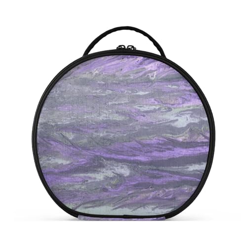 Fitrendlovey Reisefreundliche, runde Make-up-Tasche für Damen, mit Reißverschluss und verstellbaren Trennwänden, praktisch für jede Reise, T3, Einheitsgröße von Fitrendlovey