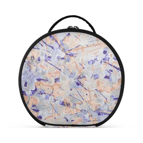 Fitrendlovey Reisefreundliche, runde Make-up-Tasche für Damen, mit Reißverschluss und verstellbaren Trennwänden, praktisch für jede Reise, T6, Einheitsgröße von Fitrendlovey