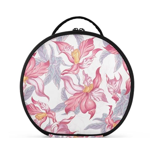 Fitrendlovey Reisefreundliche, runde Make-up-Tasche für Damen, mit Reißverschluss und verstellbaren Trennwänden, praktisch für jede Reise, t1, Einheitsgröße Fitrendlovey Reisefreundliche, runde Make-up-Tasche für Damen, mit Reißverschluss und verstellbaren Trennwänden, praktisch für jede Reise, t1, Einheitsgröße von Fitrendlovey