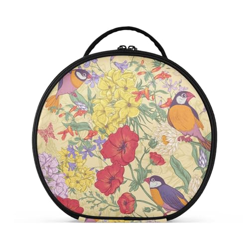 Fitrendlovey Runder Kosmetik-Organizer mit Griff und Reißverschluss für Damen auf Reisen und zur Aufbewahrung von Make-up, T13, one size von Fitrendlovey