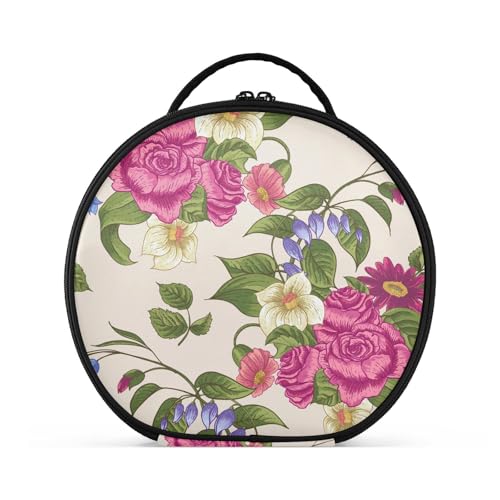 Fitrendlovey Runder Kosmetik-Organizer mit Griff und Reißverschluss für Damen auf Reisen und zur Aufbewahrung von Make-up, T17, one size Fitrendlovey Runder Kosmetik-Organizer mit Griff und Reißverschluss für Damen auf Reisen und zur Aufbewahrung von Make-up, T17, one size von Fitrendlovey