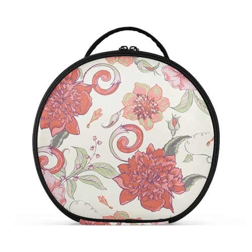 Fitrendlovey Runder Kosmetik-Organizer mit Griff und Reißverschluss für Damen auf Reisen und zur Aufbewahrung von Make-up, T3, one size von Fitrendlovey