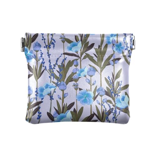 Fitrendlovey Schicke Leder-Münztasche für Damen, tragbare Mini-Geldbörse mit reichlich Platz für Münzen, Schlüssel und Lippenstift, Blau, Einheitsgröße, Tragbar Fitrendlovey Schicke Leder-Münztasche für Damen, tragbare Mini-Geldbörse mit reichlich Platz für Münzen, Schlüssel und Lippenstift, Blau, Einheitsgröße, Tragbar von Fitrendlovey