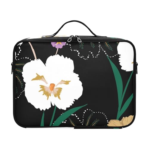 Fitrendlovey Tragbare Kosmetiktasche für Damen mit verstellbaren Trennwänden, großer Reise-Make-up-Organizer mit Griff und Reißverschluss, T16, one size von Fitrendlovey