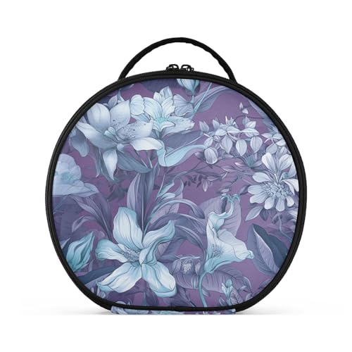 Fitrendlovey Tragbare runde Make-up-Tasche mit verstellbaren Trennwänden und Reißverschluss für Damen-Toilettenartikel und Kosmetika, T16, Einheitsgröße von Fitrendlovey