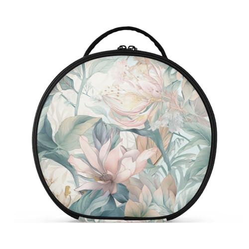 Fitrendlovey Tragbare runde Make-up-Tasche mit verstellbaren Trennwänden und Reißverschluss für Damen-Toilettenartikel und Kosmetika, T4, Einheitsgröße von Fitrendlovey