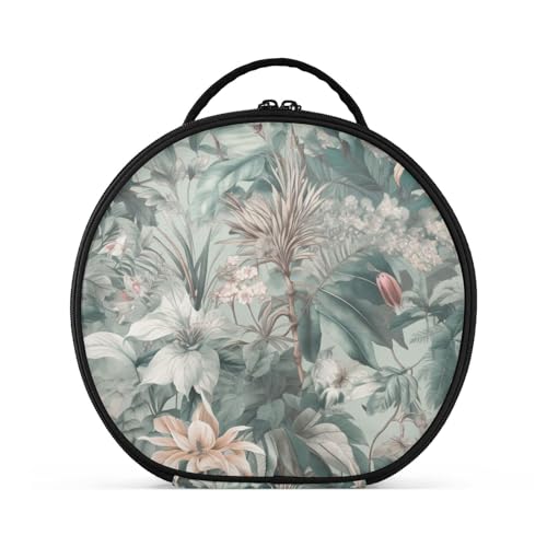 Fitrendlovey Tragbare runde Make-up-Tasche mit verstellbaren Trennwänden und Reißverschluss für Damen-Toilettenartikel und Kosmetika, T6, Einheitsgröße von Fitrendlovey