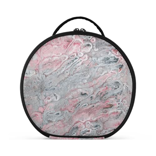 Fitrendlovey Tragbarer, runder Kosmetikkoffer für Damen, mit Reißverschluss, geräumiger Innenraum mit Trennwänden für einfache Organisation, T19, Einheitsgröße Fitrendlovey Tragbarer, runder Kosmetikkoffer für Damen, mit Reißverschluss, geräumiger Innenraum mit Trennwänden für einfache Organisation, T19, Einheitsgröße von Fitrendlovey