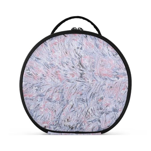 Fitrendlovey Tragbarer, runder Kosmetikkoffer für Damen, mit Reißverschluss, geräumiger Innenraum mit Trennwänden für einfache Organisation, T5, one size von Fitrendlovey