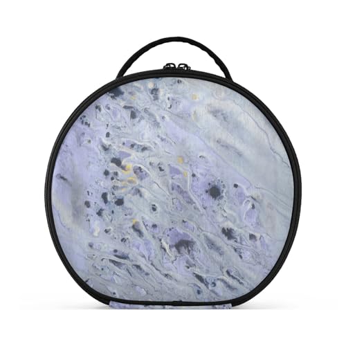 Fitrendlovey Tragbarer, runder Kosmetikkoffer für Damen, mit Reißverschluss, geräumiger Innenraum mit Trennwänden für einfache Organisation, T6, Einheitsgröße von Fitrendlovey